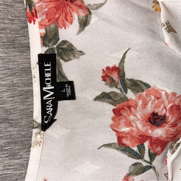 Sara Michelle Floral Blouse with Red and Yellow Accents - Picture 8 of 11